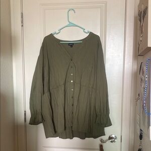 Cotton button up blouse (TORRID) size 3